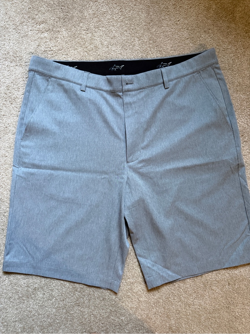 Greg Norman Collection Golf Short Light Gray Flat Front Performance